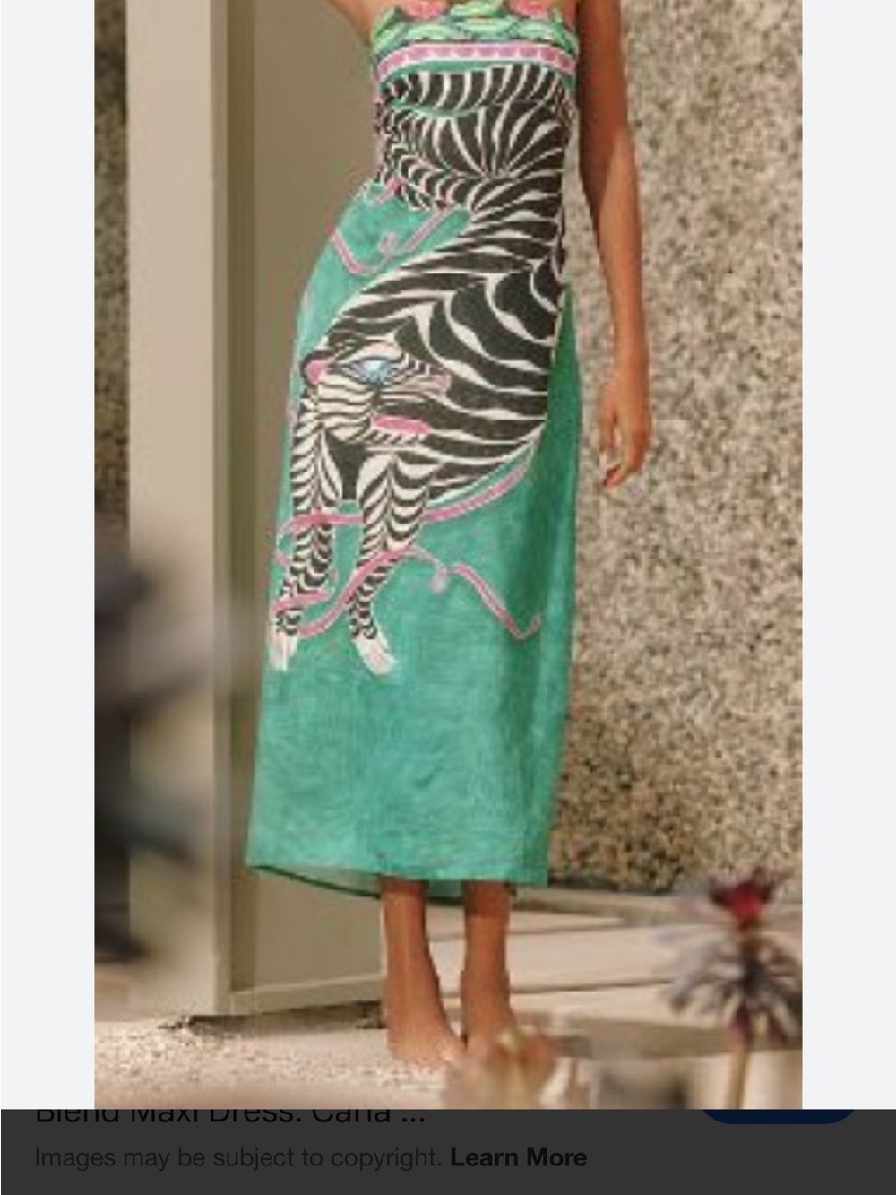 Celandine anthropologie Sleeveless tube Teal Zebra-Graphic Midi Dress plus 3x